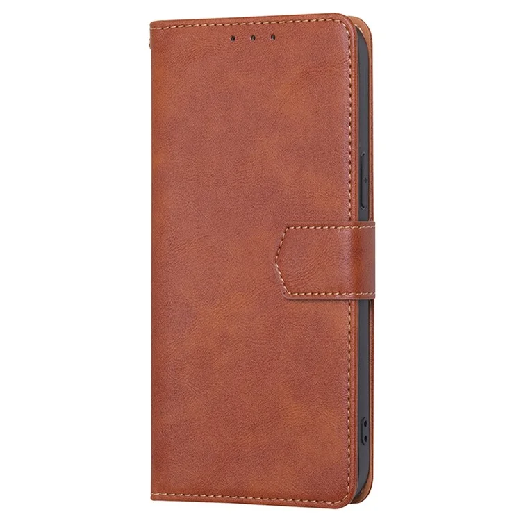 For Realme 10 Pro+ 5G Cowhide Texture PU Leather Stand Wallet Phone Case RFID Blocking Anti-drop Cover - Brown