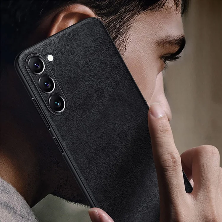 SULADA для Samsung Galaxy S23+ чехол для мобильного телефона из ПУ-кожи с покрытием TPU + PC, противоударный - черный