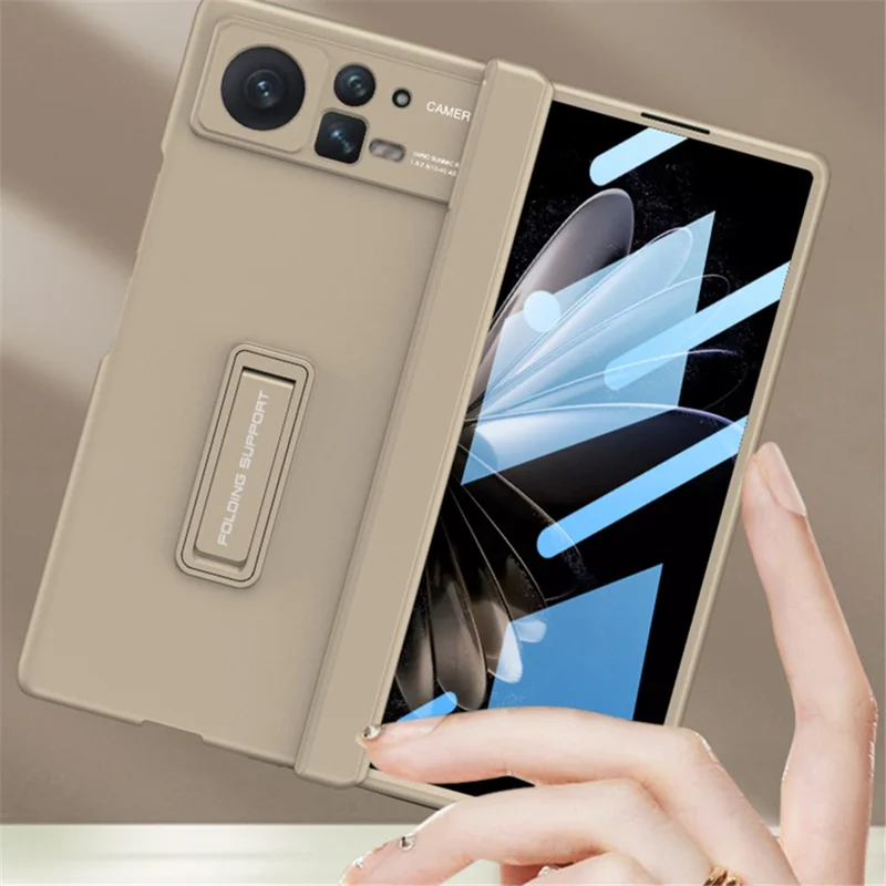GKK Para Xiaomi Mix Fold 2 5G Anti-Drop Hard PC Capa de Proteção da Dobradiça Kickstand Capa Protetora Resistente a Choques com Película de Vidro Temperado - Verde Floresta