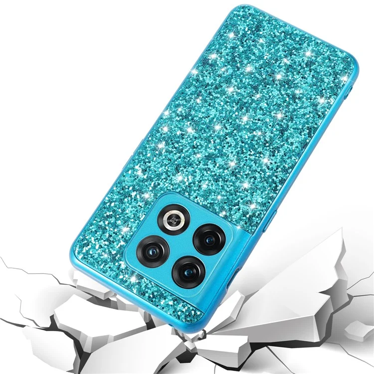 Pour OnePlus 10T 5G / Ace Pro 5G Sinin Glitter Sequins Téléphone Boîtier de Téléphone Électroplaçant le Couvercle Arrière de Protection PC Hard PC Hard - Bleu