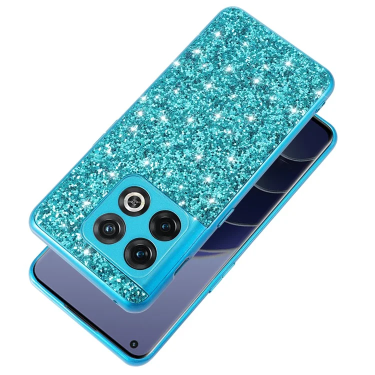 Pour OnePlus 10T 5G / Ace Pro 5G Sinin Glitter Sequins Téléphone Boîtier de Téléphone Électroplaçant le Couvercle Arrière de Protection PC Hard PC Hard - Bleu