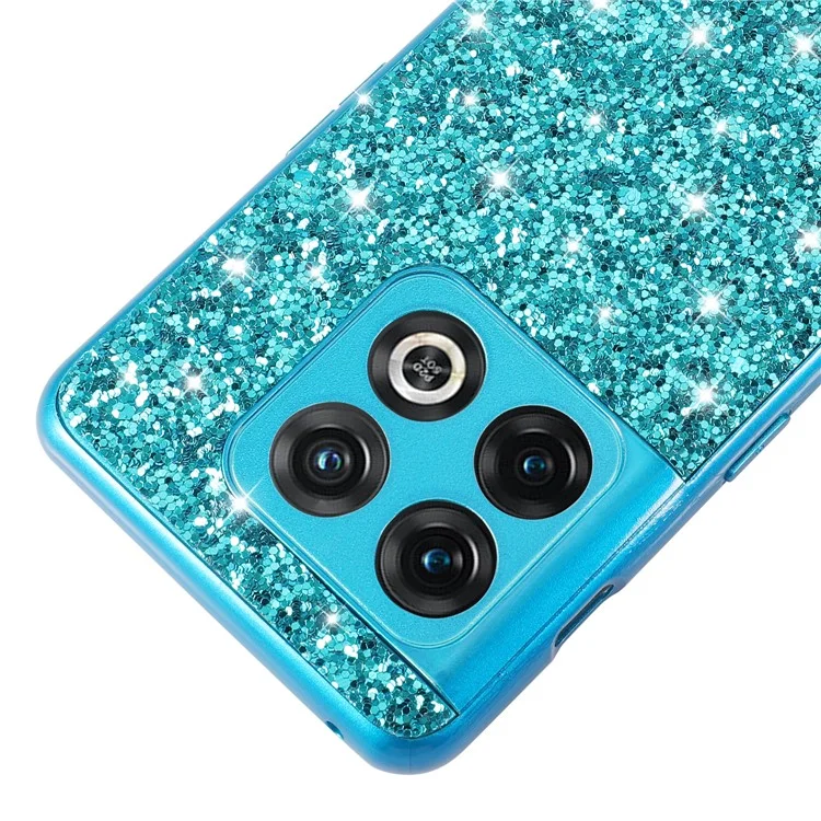 Pour OnePlus 10T 5G / Ace Pro 5G Sinin Glitter Sequins Téléphone Boîtier de Téléphone Électroplaçant le Couvercle Arrière de Protection PC Hard PC Hard - Bleu