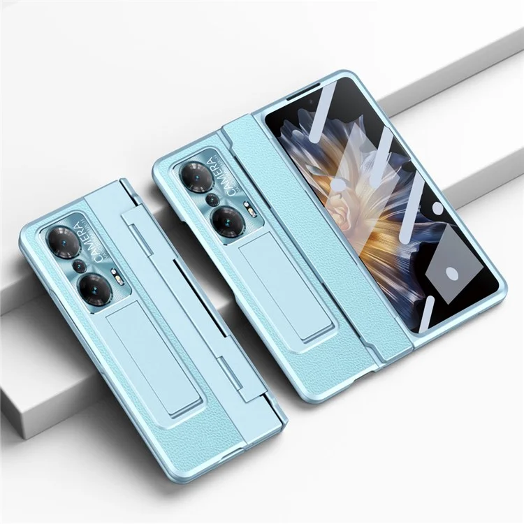 Stoßfeste Handyhülle für Honor Magic Vs Ultimate 5G / Magic Vs 5G, Scharnier-Schutz-PC-Rückabdeckung mit gehärtetem Glasbildschirmfilm - Blau