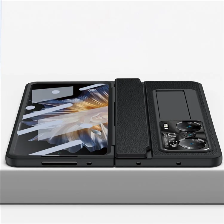 Stoßfeste Handyhülle für Honor Magic Vs Ultimate 5G / Magic Vs 5G, Scharnier-Schutz-PC-Rückabdeckung mit gehärtetem Glasbildschirmfilm - Blau