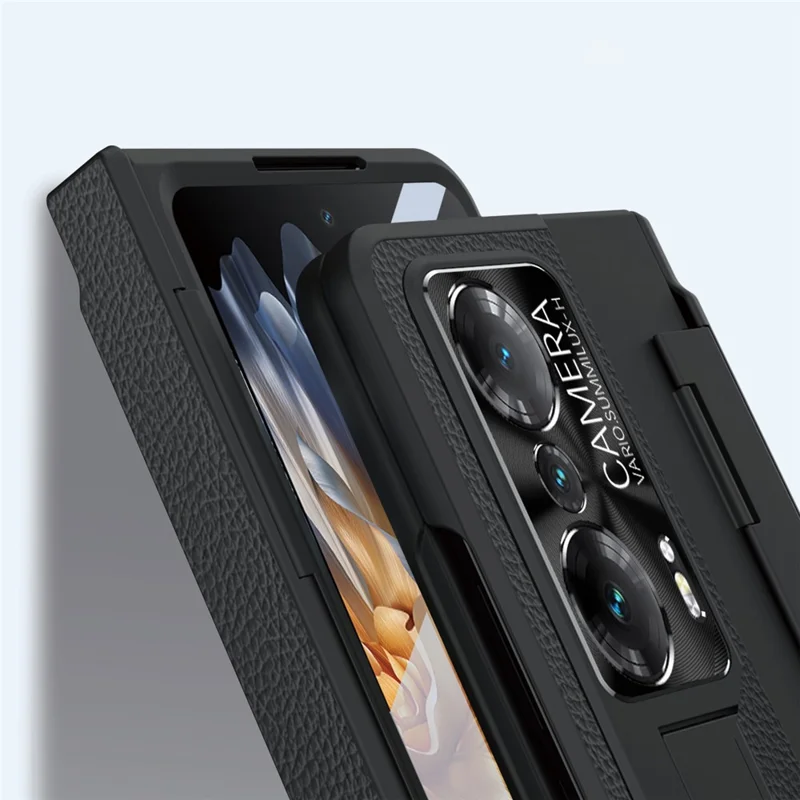 Drop-proof Phone Case For Honor Magic Vs Ultimate 5G / Magic Vs 5G, Hinge Protection PC Back Cover with Tempered Glass Screen Film - Gold  /  Gold