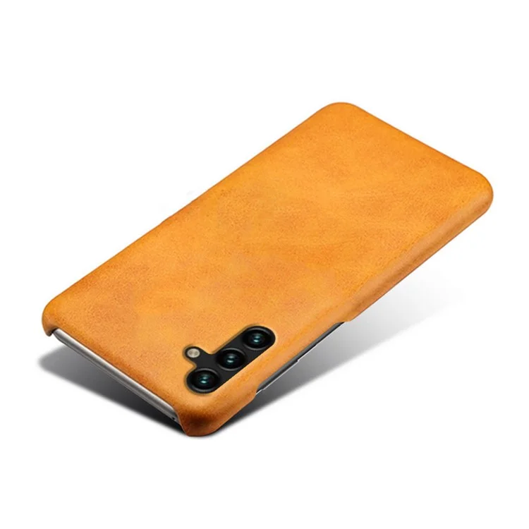 Für Samsung Galaxy A14 5G / A14 4G Handy Cover Kratzfeste Kalbsleder-Textur PU-Leder-beschichtete PC-Handyhülle - Orange
