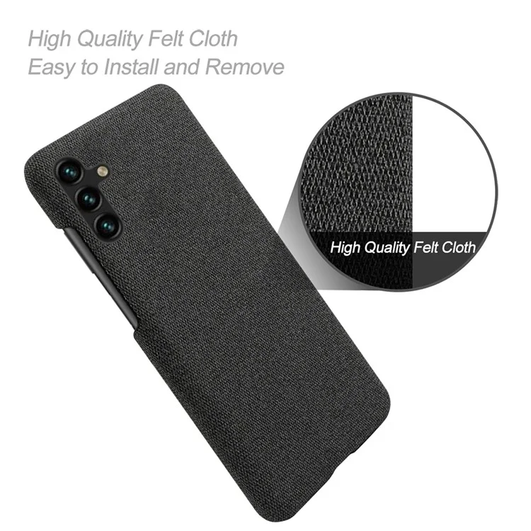 Чехол для смартфона Samsung Galaxy A14 5G / A14 4G, однотонный, устойчивый к царапинам, жесткий пластик + ткань, черный