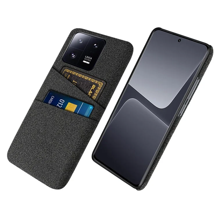 Per Xiaomi 13 Pro 5G Cloth Texture Dual Card Slots Phone Case Drop-proof Back Cover - Nero