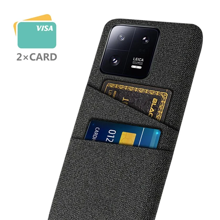 Per Xiaomi 13 Pro 5G Cloth Texture Dual Card Slots Phone Case Drop-proof Back Cover - Nero