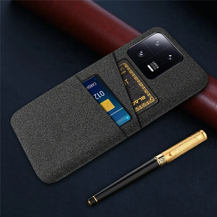 Per Xiaomi 13 Pro 5G Cloth Texture Dual Card Slots Phone Case Drop-proof Back Cover - Nero