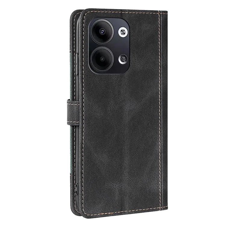 Pour Oppo Reno9 5G / Reno9 Pro 5G Pat-hat Moteur Magnetine Clasp PU PU Cuir Téléphone Téléphone Skin-touch Feed Solt Couvercle - Noir