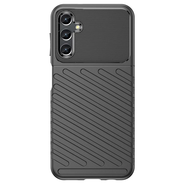 Para Samsung Galaxy A14 5G / 4G Thunder Series Twill Texture Thickened TPU Phone Case Anti-drop Protection Smartphone Cover - Preto