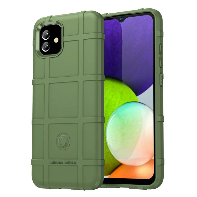 Чехол для Samsung Galaxy A04e 4G / F04 4G / M04 4G, противоударный, с квадратной сеткой, защитный, мягкий TPU - зеленый