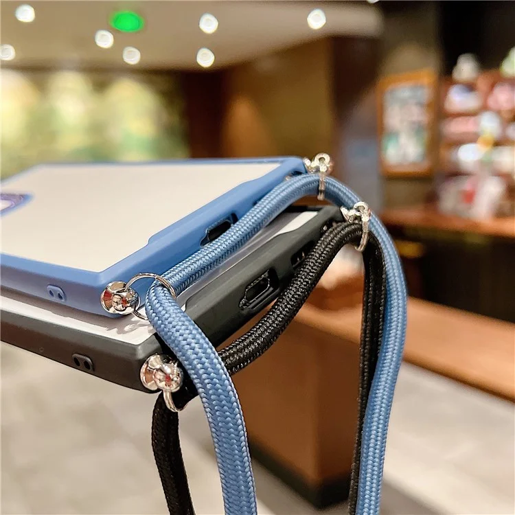 Anti-drop Thickend Phone Case for Samsung Galaxy S22 Ultra 5G, TPU + Acrylic Mobile Phone Cover with Electroplating Lens Frame - Blue