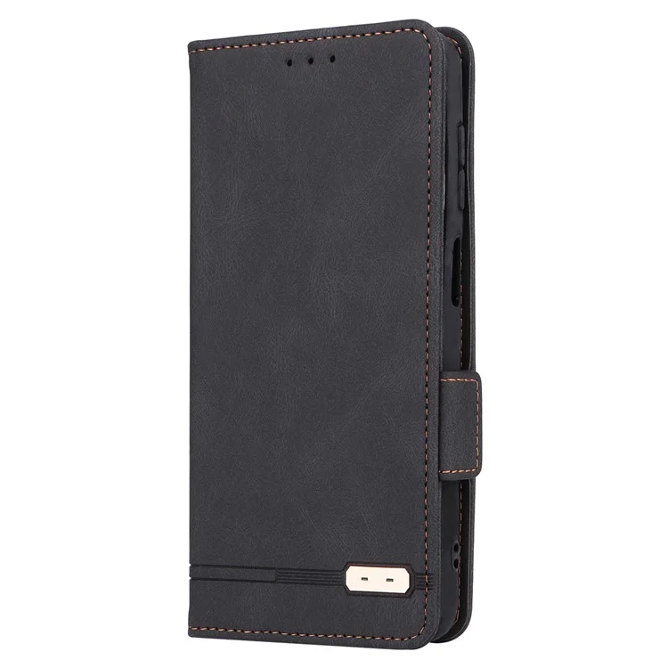 Custodia protettiva per telefono per Samsung Galaxy A23 5G (versione globale) Decoro hardware Chiusura magnetica doppia Supporto per il portafoglio Custodia in pelle PU - Nera