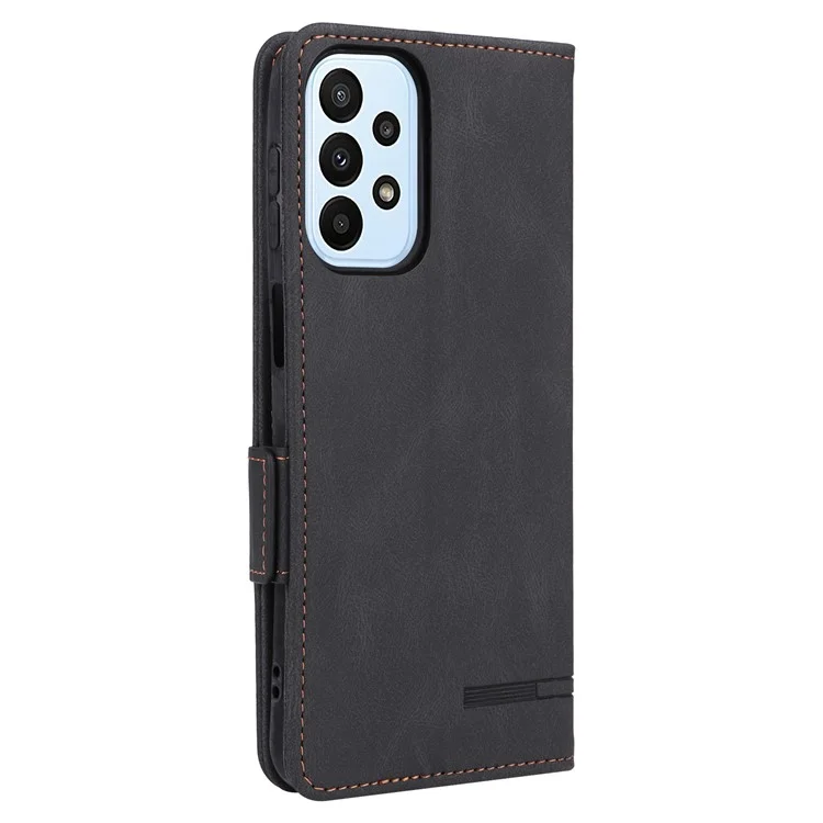Custodia protettiva per telefono per Samsung Galaxy A23 5G (versione globale) Decoro hardware Chiusura magnetica doppia Supporto per il portafoglio Custodia in pelle PU - Nera