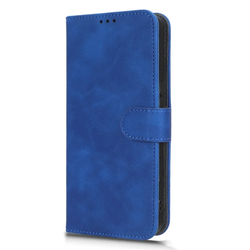Protective Cell Phone Cover For TCL 40R 5G Skin-Touch Feeling PU Leather Flip Wallet Case Stand - Blue