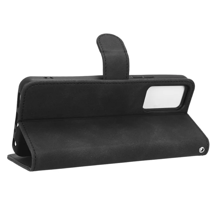 Per TCL 405 Drop-Proof PU Leather Phone Case Foldable Stand Wallet Skin-Touch Feeling Flip Cell Phone Cover Stand - Nero