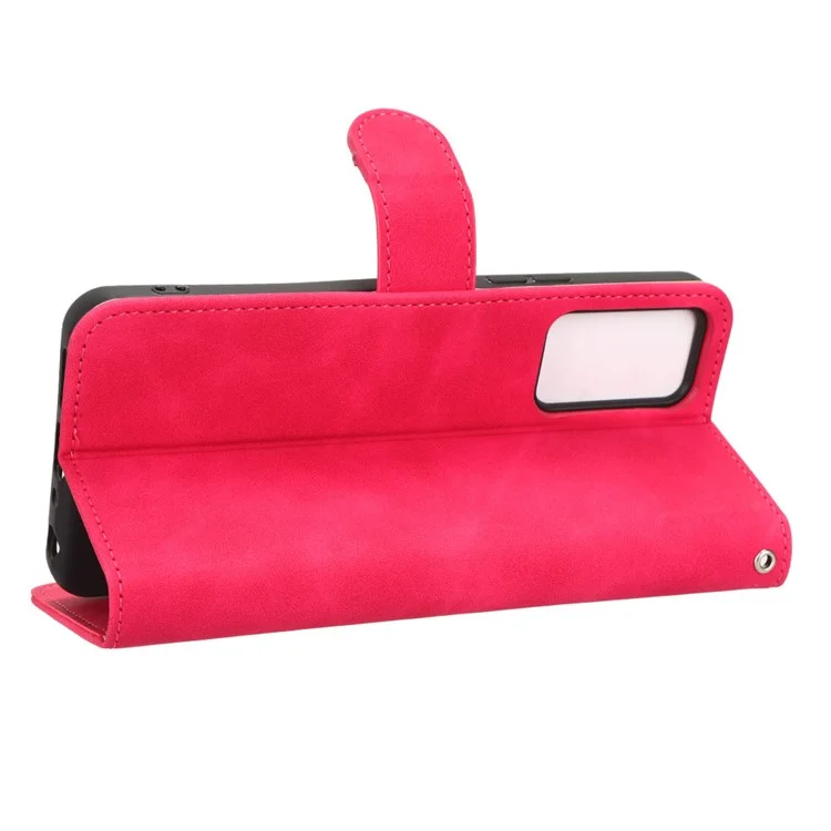 Para TCL 405 Drop-Proof Funda de Teléfono de Piel de PU Plegable Soporte Cartera Sensación de Toque Suave Flip Funda de Teléfono Celular Soporte - Rosa