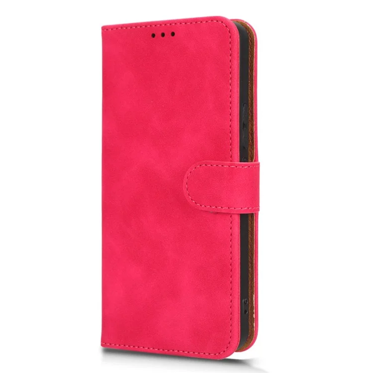 Para TCL 405 Drop-Proof Funda de Teléfono de Piel de PU Plegable Soporte Cartera Sensación de Toque Suave Flip Funda de Teléfono Celular Soporte - Rosa