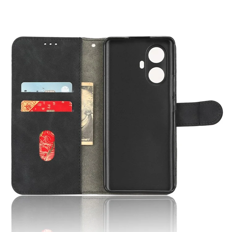 Per Realme 10 Pro+ 5G Skin-Touch Feeling PU Leather Flip Phone Case Drop-Proof Magnetic Clasp Cell Phone Cover Wallet Stand - Nero