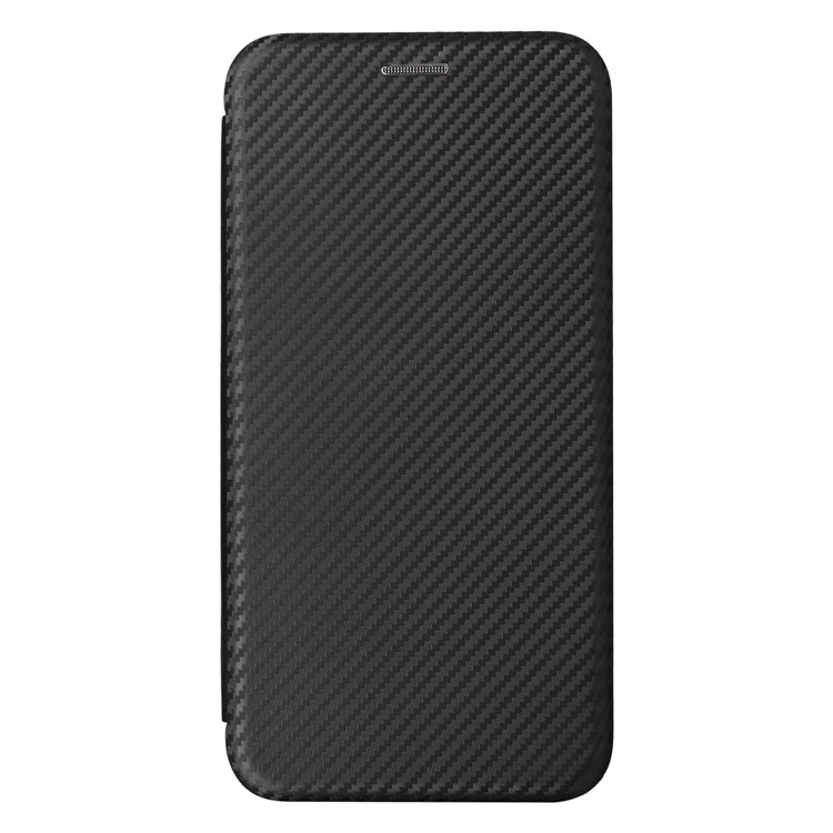 Per Samsung Galaxy A54 5G Carbon Fiber Texture Magnetic PU Leather Anti-scratch Phone Case Stand Drop-proof Mobile Phone Cover with Card Slot - Nero