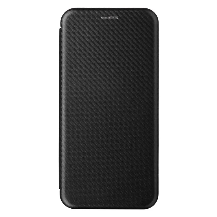Para Realme 10 4G Anti-Scratch PU Leather Phone Case Magnetic Auto-absorbed Carbon Fiber Texture Card Slot Stand Flip Cover - Negro