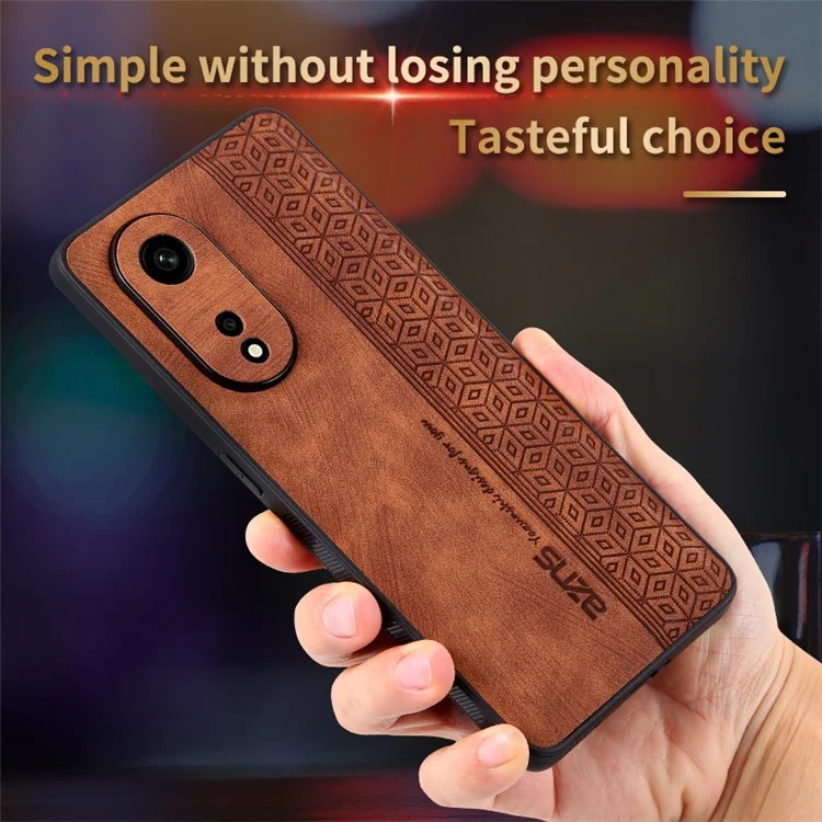 AZNS para Oppo A1 Pro 5G / Reno8 T 5G Capa de Telefone à Prova de Choques com Padrão Impresso - Marrom