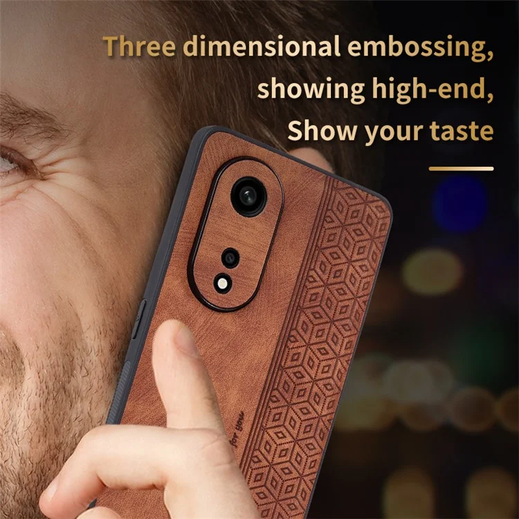 AZNS para Oppo A1 Pro 5G / Reno8 T 5G Capa de Telefone à Prova de Choques com Padrão Impresso - Marrom