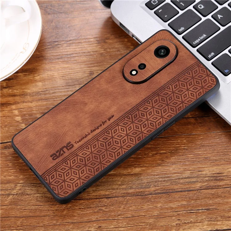 AZNS para Oppo A1 Pro 5G / Reno8 T 5G Capa de Telefone à Prova de Choques com Padrão Impresso - Marrom