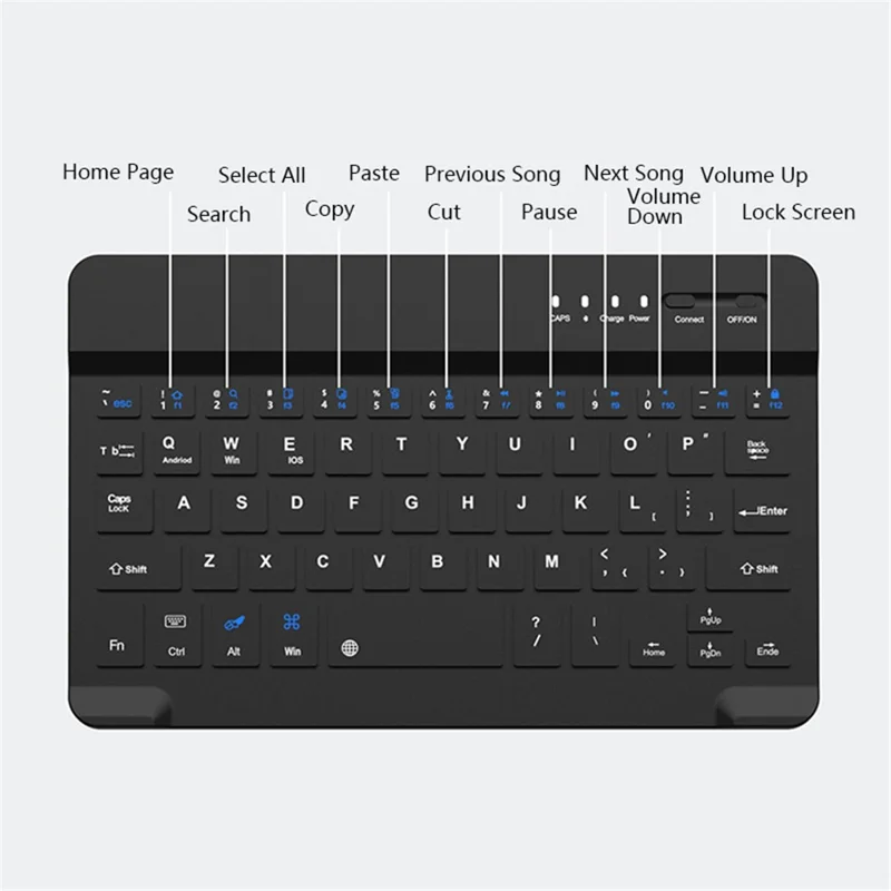 GKK For Folding Phone PU Leather Stand Protective Case Detachable Wireless Bluetooth-compatible Keyboard with Stylus Pen and Mouse - Green