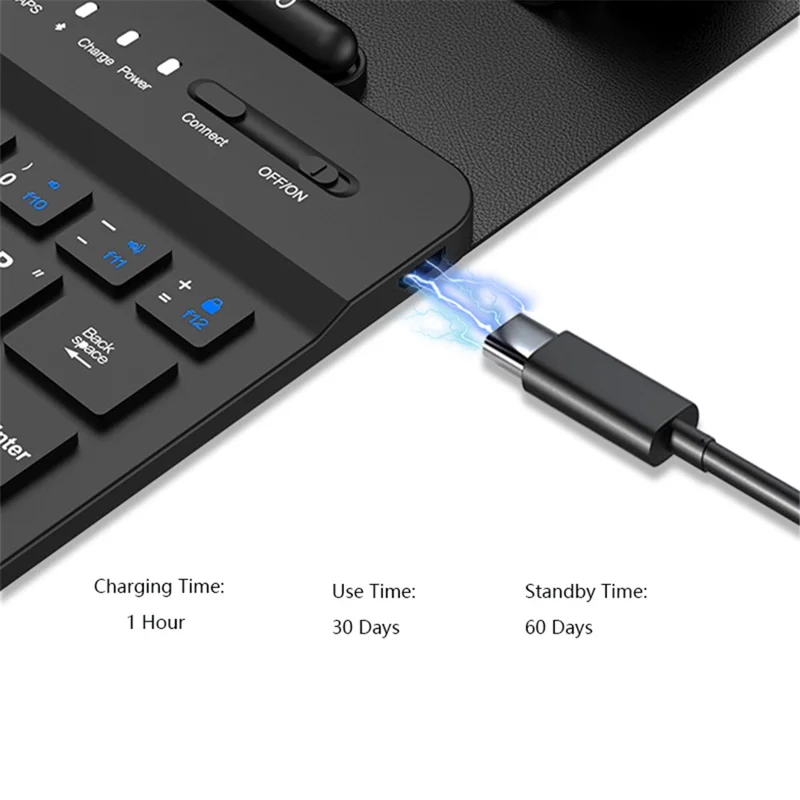 GKK For Folding Phone PU Leather Stand Protective Case Detachable Wireless Bluetooth-compatible Keyboard with Stylus Pen and Mouse - Green