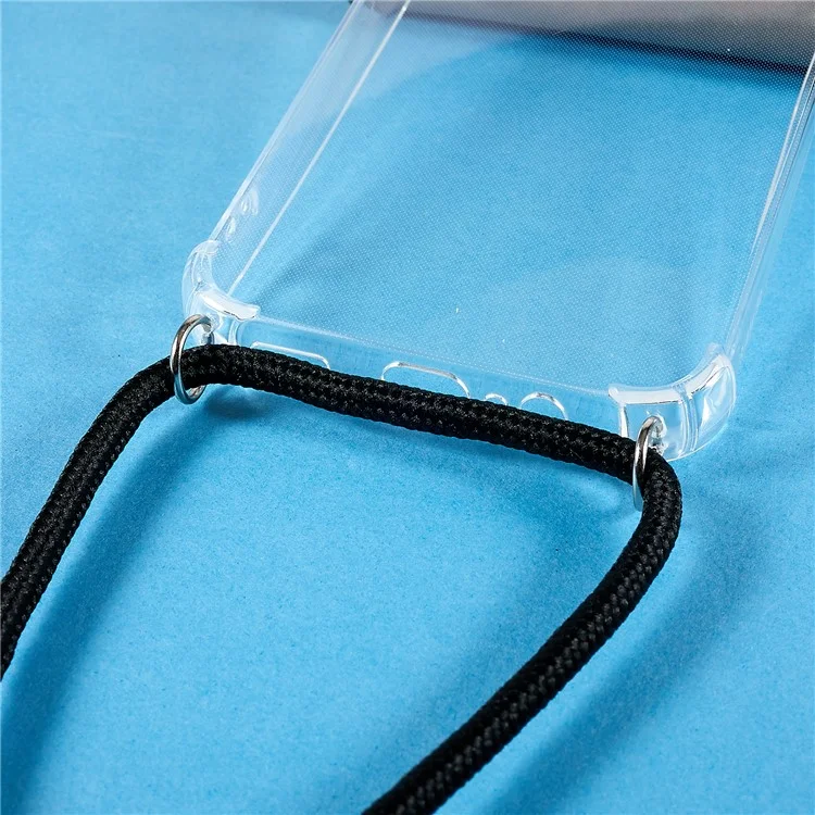 For Samsung Galaxy A14 5G / 4G Four Corner Thickened Phone Case Anti-Drop Clear Soft TPU Cover with Lanyard