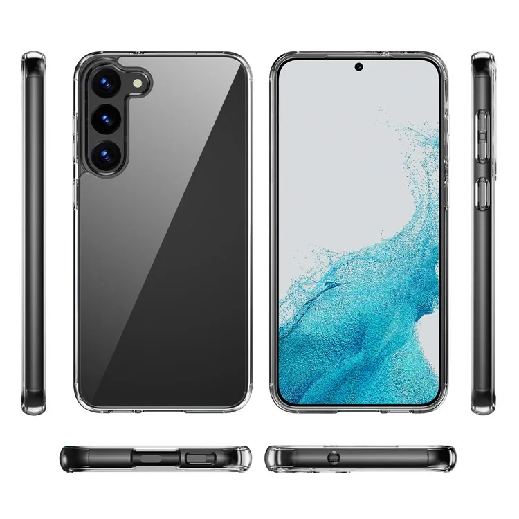For Samsung Galaxy S23+ High Transparency Phone Case Hard Acrylic Back TPU Frame Protective Cover