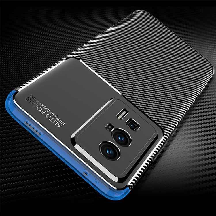 Pour Xiaomi Poco F5 Pro 5G / Redmi K60 Pro 5G / K60 5G Housse de téléphone avec texture fibre de carbone Anti-rayures Flexible TPU Housse de protection