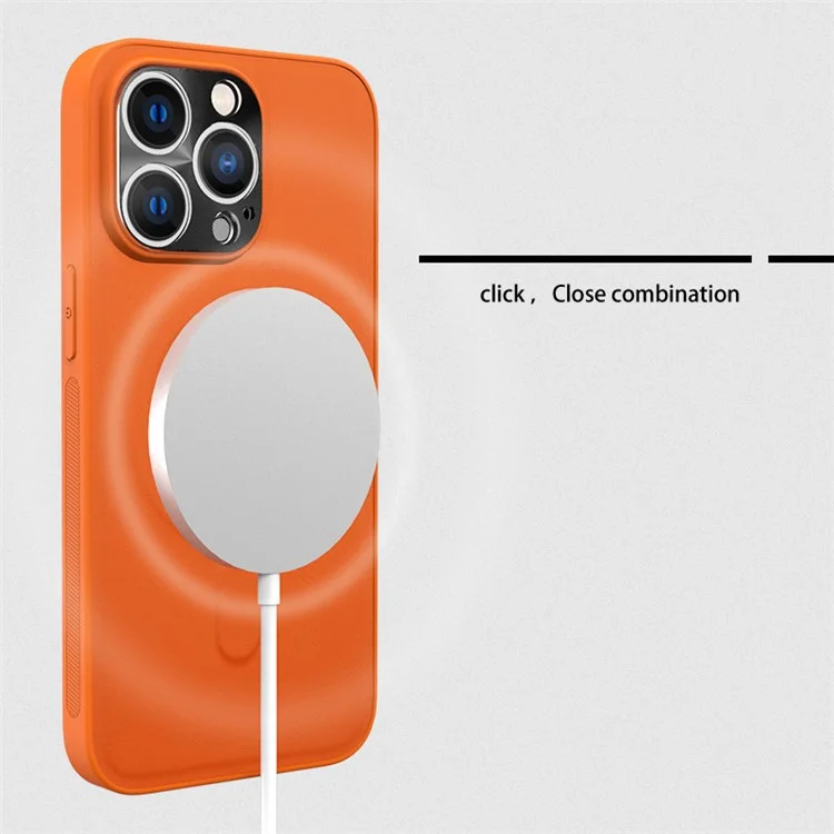 For iPhone 12 Pro Max 6.7 inch PU Leather Coated TPU Case Magnetic Cell Phone Back Cover Compatible with MagSafe - Black