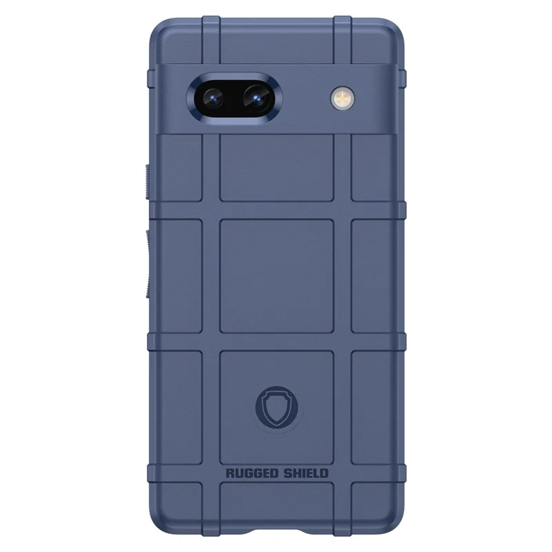 For Google Pixel 7a Phone Case Rugged Square Grid Texture Drop Protection Soft TPU Back Cover - Blue