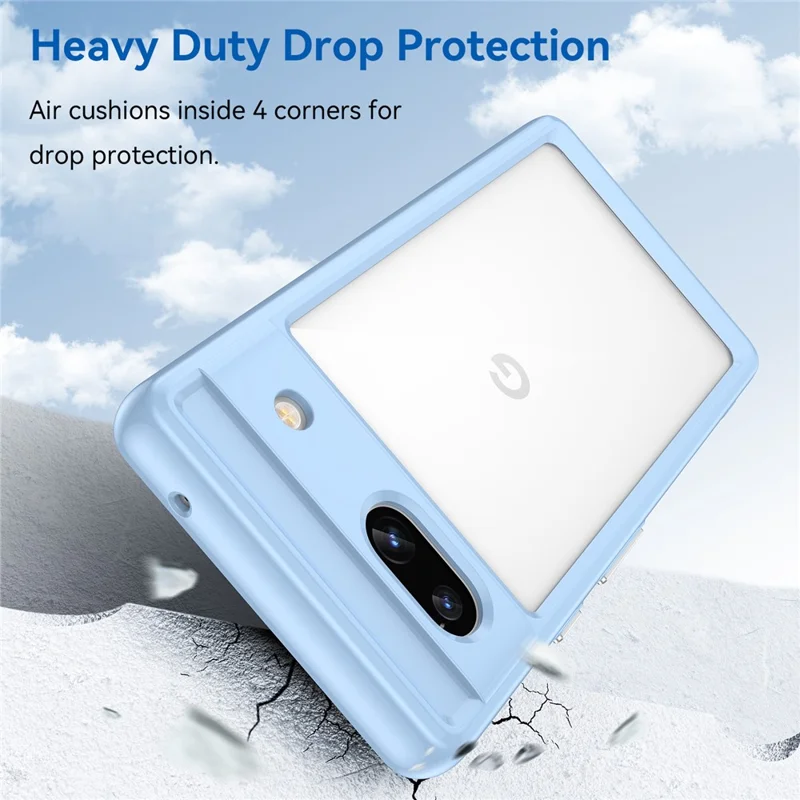 For Google Pixel 7a Phone Case, TPU Bumper+Acrylic Back Shell Shock-absorbing Protective Cover - Blue