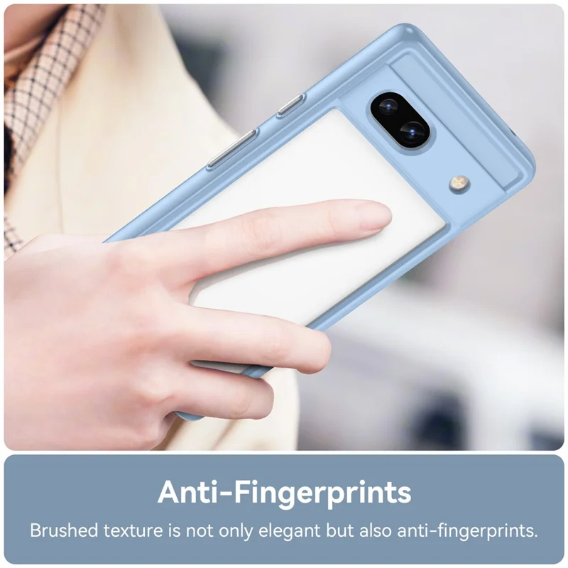 For Google Pixel 7a Phone Case, TPU Bumper+Acrylic Back Shell Shock-absorbing Protective Cover - Blue