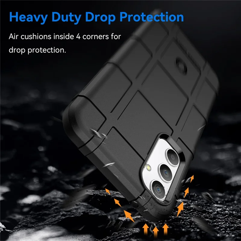 Capa de Telefone para Samsung Galaxy A34 5G, Textura Quadriculada Rústica à Prova de Choques Capa Traseira Macia de TPU - Preta