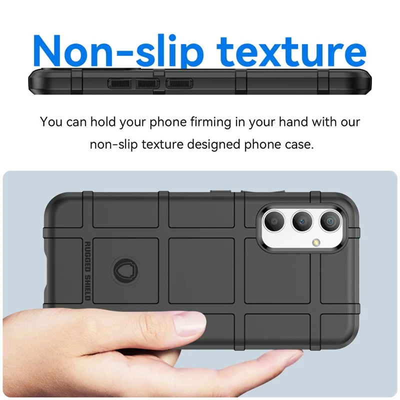 Capa de Telefone para Samsung Galaxy A34 5G, Textura Quadriculada Rústica à Prova de Choques Capa Traseira Macia de TPU - Preta
