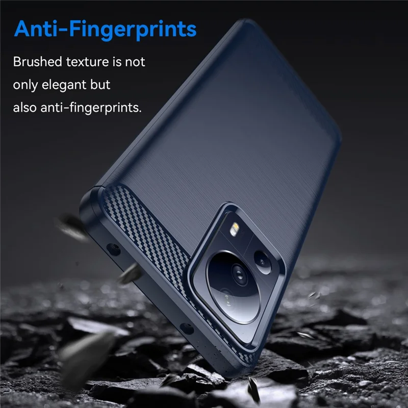Für Xiaomi 13 Lite / Civi 2 5G Kohlefaser-Textur TPU-Schutzabdeckung Stoßfest gebürstet Handyhülle - Blau