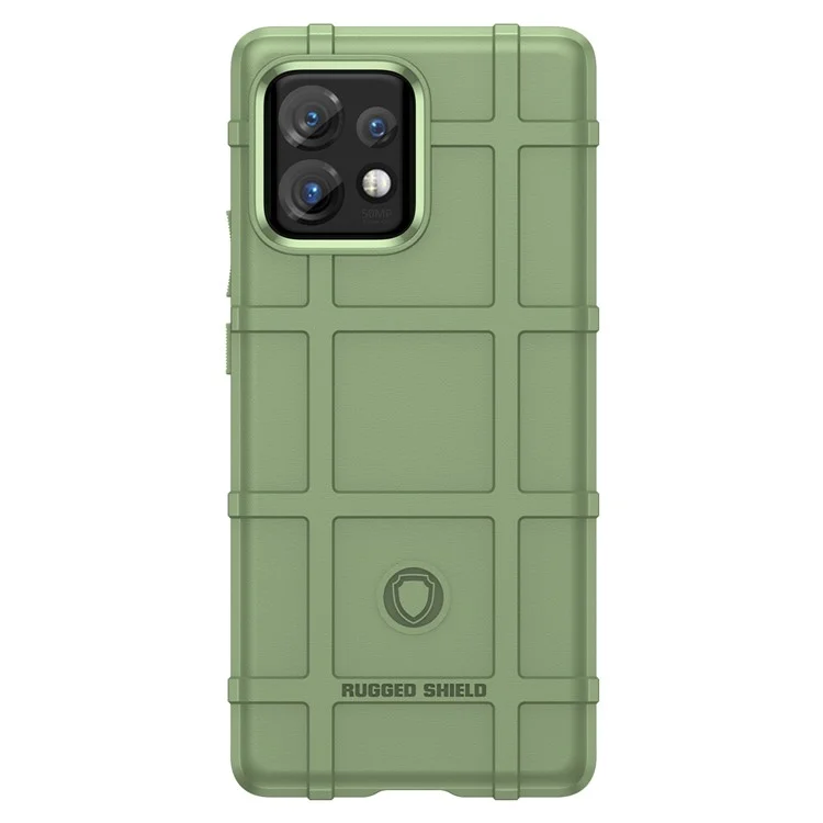 Phone Case for Motorola Moto X40 5G / Edge+ (2023) / Edge 40 Pro 5G Fall Proof Rugged Square Grid Texture Shockproof Soft TPU Back Cover - Green