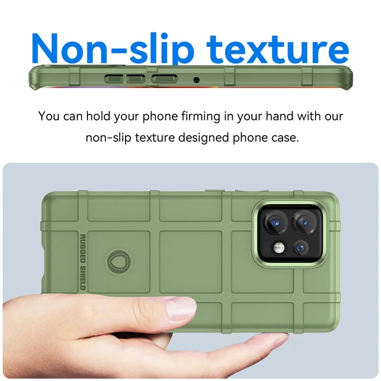 Phone Case for Motorola Moto X40 5G / Edge+ (2023) / Edge 40 Pro 5G Fall Proof Rugged Square Grid Texture Shockproof Soft TPU Back Cover - Green