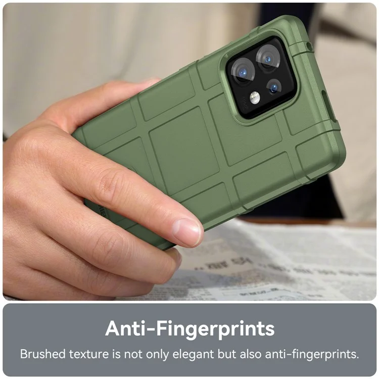 Phone Case for Motorola Moto X40 5G / Edge+ (2023) / Edge 40 Pro 5G Fall Proof Rugged Square Grid Texture Shockproof Soft TPU Back Cover - Green