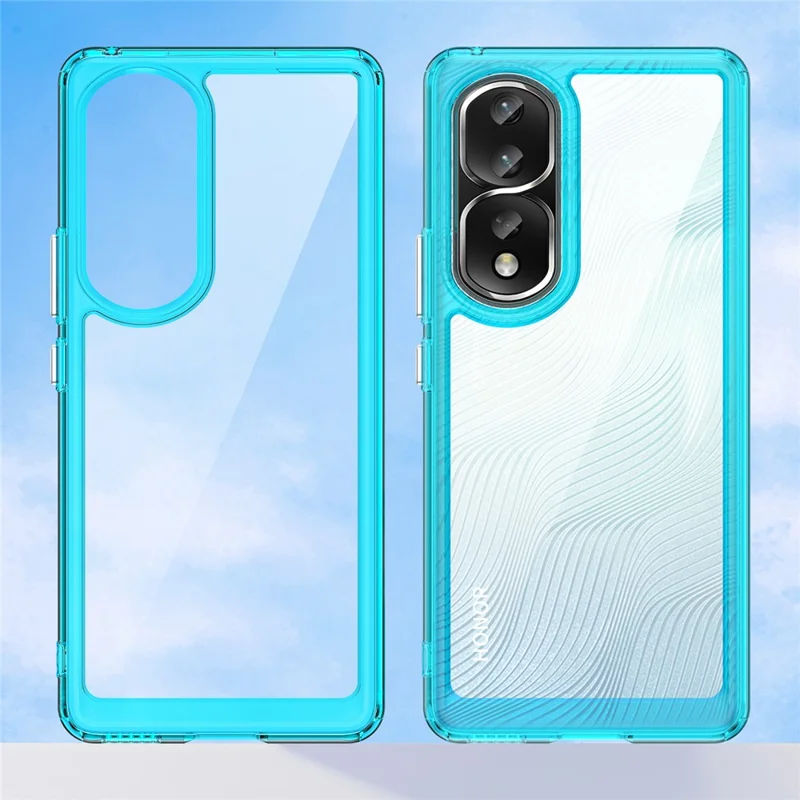 For Honor 80 Pro 5G Phone Case, TPU Bumper+Acrylic Back Shell Anti-fall Protective Cover - Transparent Blue