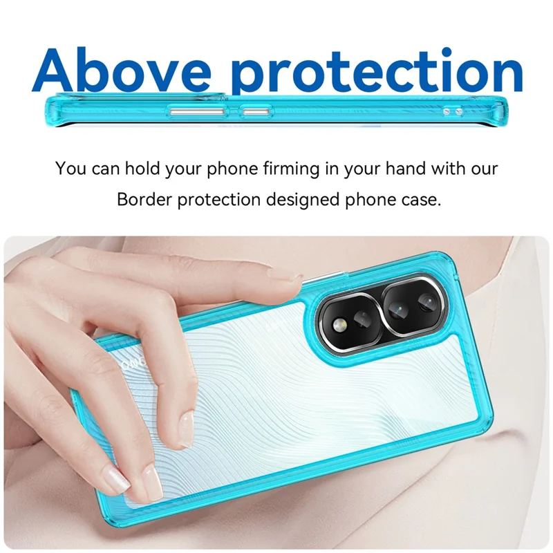 For Honor 80 Pro 5G Phone Case, TPU Bumper+Acrylic Back Shell Anti-fall Protective Cover - Transparent Blue