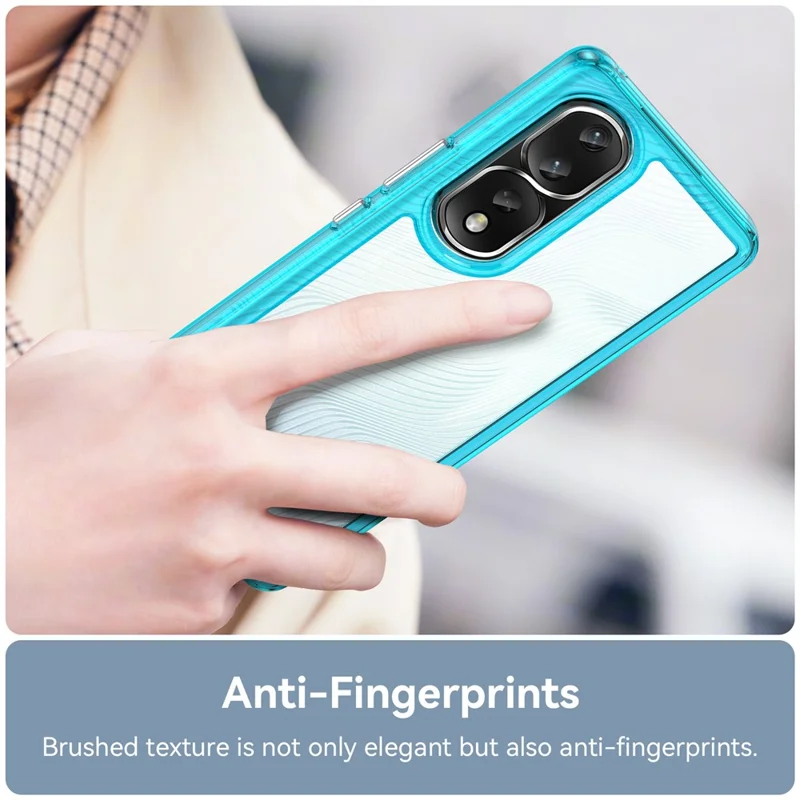 For Honor 80 Pro 5G Phone Case, TPU Bumper+Acrylic Back Shell Anti-fall Protective Cover - Transparent Blue