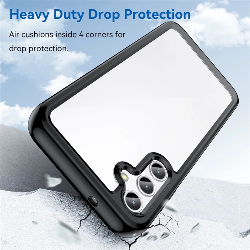 Cover per Samsung Galaxy A14 5G / 4G, Custodia Protettiva con Bordo in TPU Resistente ai Graffi e Schienale in Acrilico - Nero