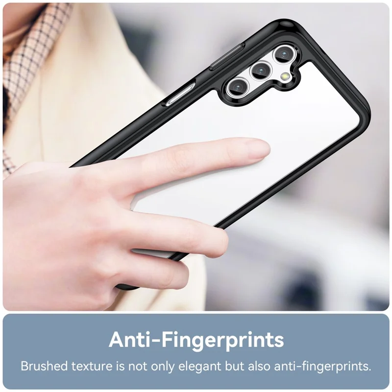 Cover per Samsung Galaxy A14 5G / 4G, Custodia Protettiva con Bordo in TPU Resistente ai Graffi e Schienale in Acrilico - Nero